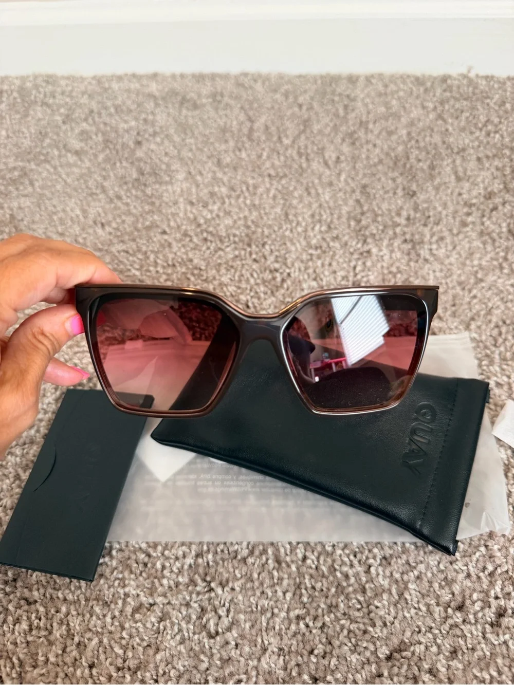 NIB Quay Level up remixed oversized square sunglasses unisex 51mm